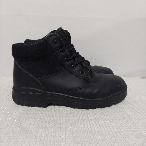 Rothco Slip Resistant 6in Black Work Boots Men Size 10 Tactical Combat Lace-Up - Picture 1 of 9